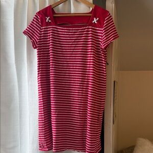 Anne Klein Sport Red and White Striped Dress XL